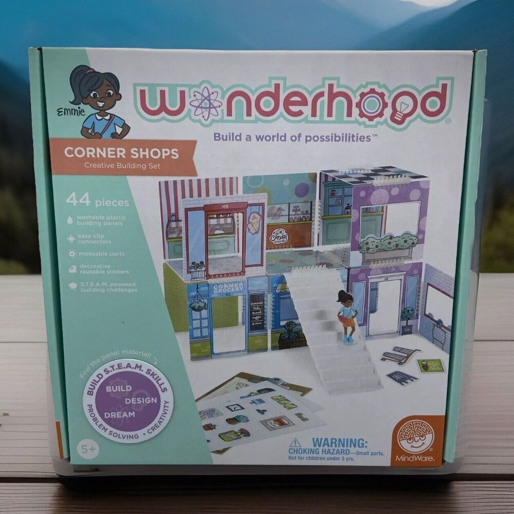 NIB MindWare Wonderhood Corner Shops Creativity STEM Building Activity Designing